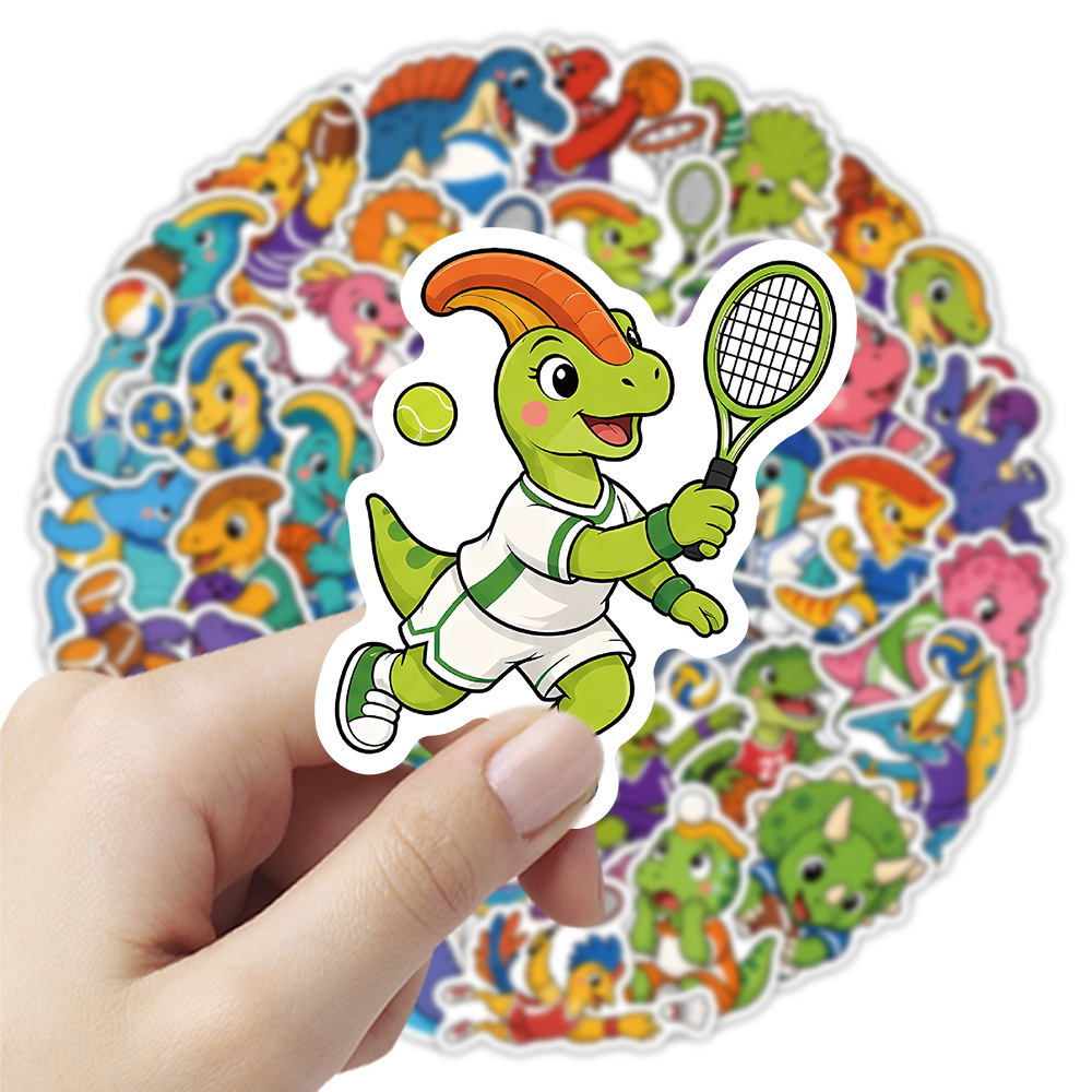 Fitness Journal Planner - Cartoon Sports Dino Animal Stickers 50Pcs