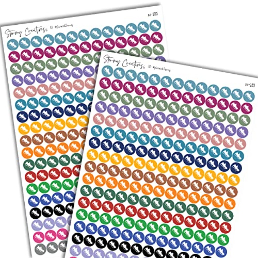 Health Wellness Planner - Small Shoe Icons Decorative Planning Stickers,