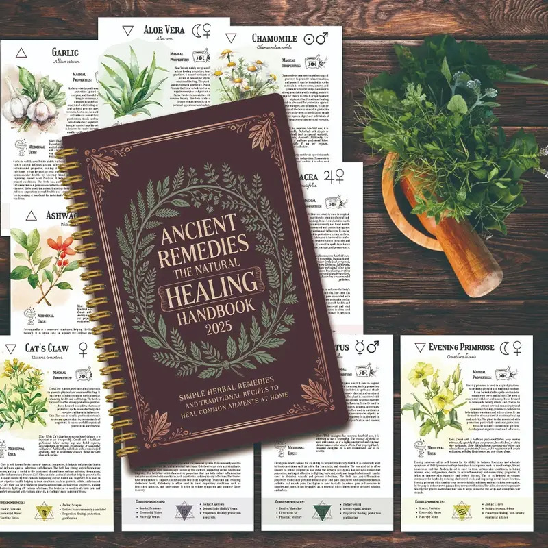 Natural Remedies Handbook with - Health & Wellness Vector ulasan dan harga