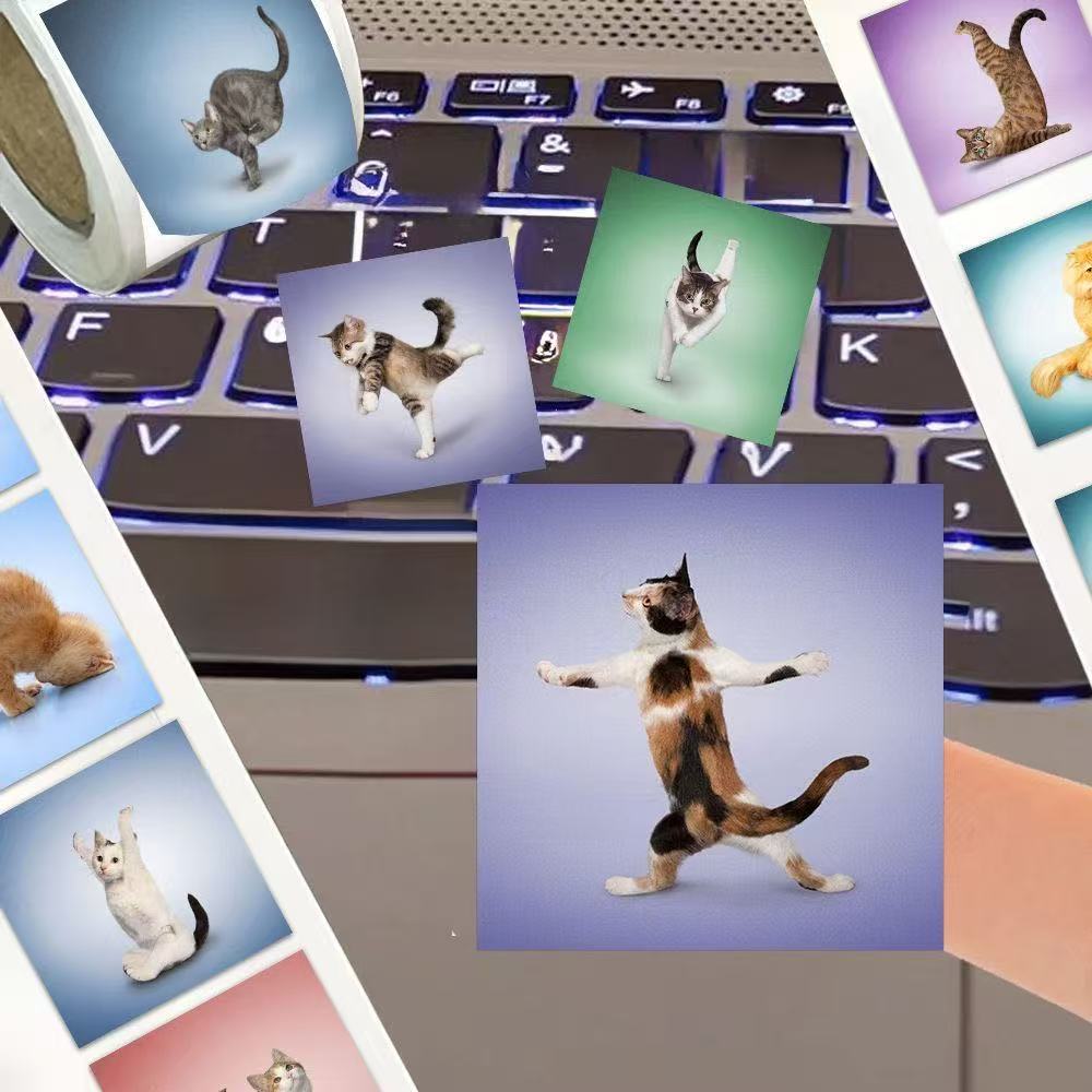 500pcs Cute Cat Roll Stickers  - Fitness Journal Planner ulasan dan harga