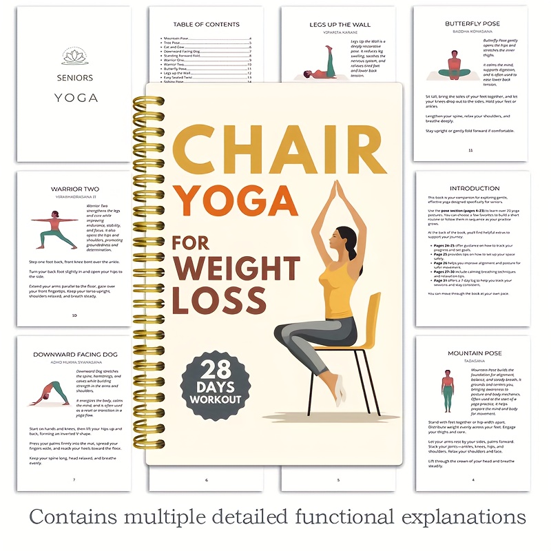 28-Day Chair Yoga Weight Loss  - Fitness Journal Planner ulasan dan harga